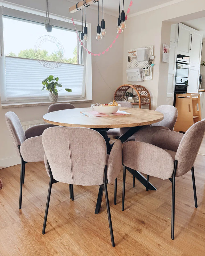 Set of 2 Dining Chairs Fabric Pink Elle
