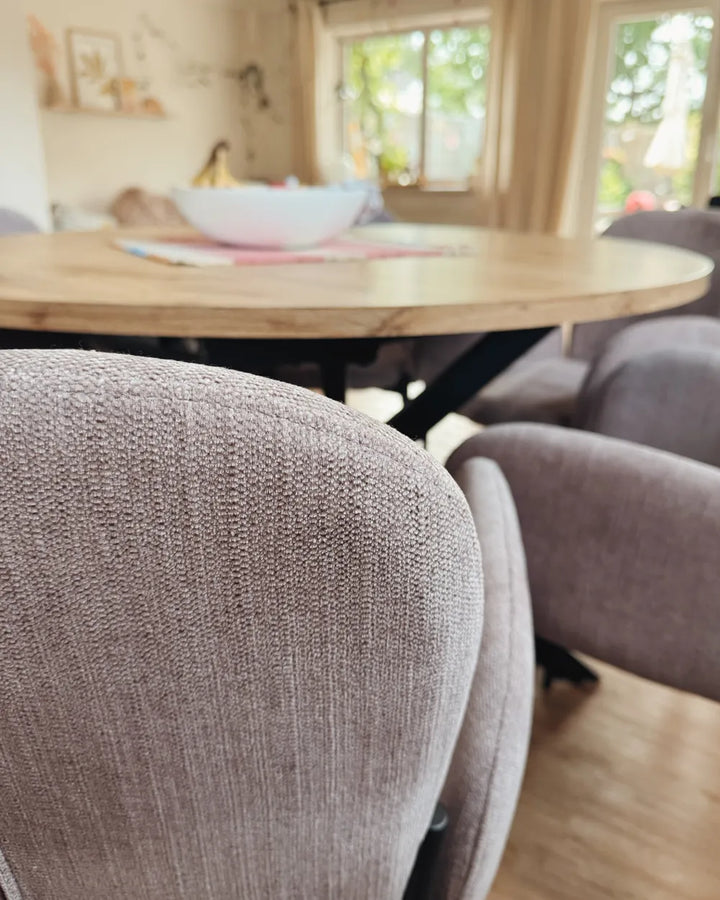 Set of 2 Dining Chairs Fabric Pink Elle