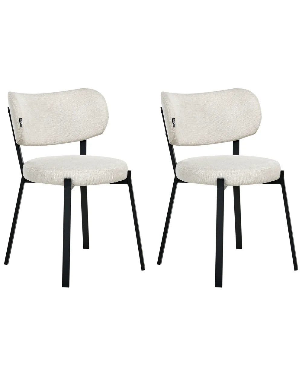 Set of 2 Dining Chairs Fabric Light Beige Lyra