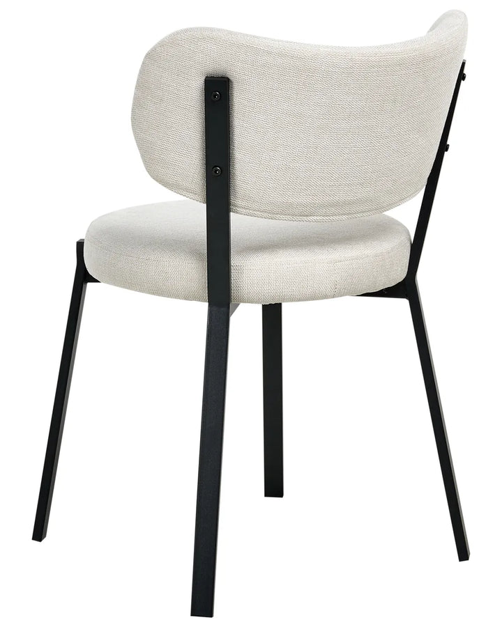 Set of 2 Dining Chairs Fabric Light Beige Lyra
