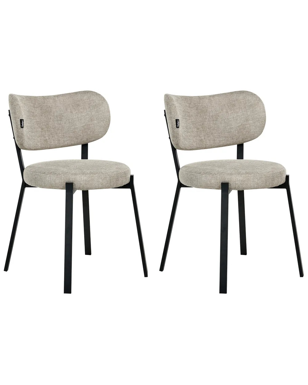Set of 2 Dining Chairs Fabric Beige Lyra