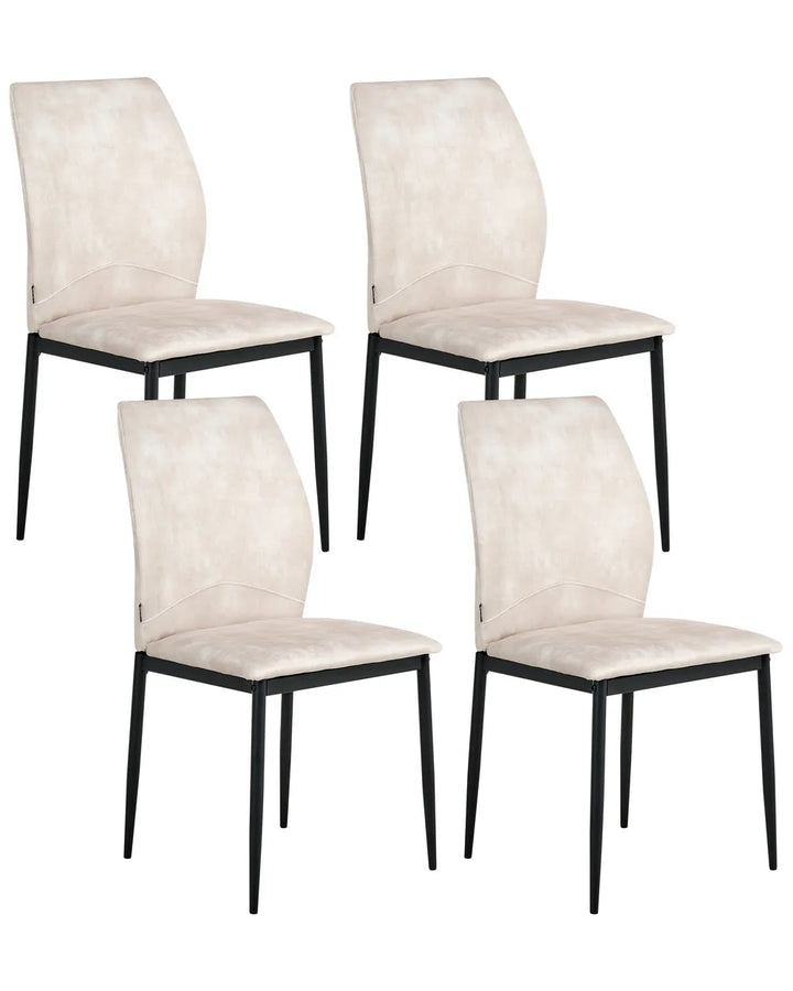 Set of 4 Dining Chairs Fabric Light Beige Austin