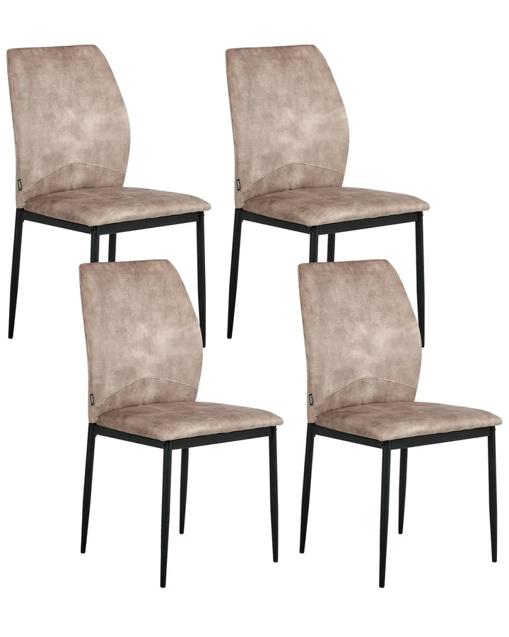Set of 4 Dining Chairs Fabric Taupe Austin