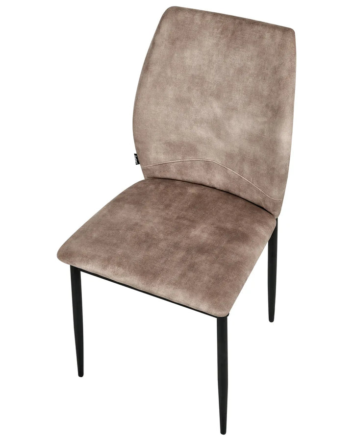 Set of 4 Dining Chairs Fabric Taupe Austin