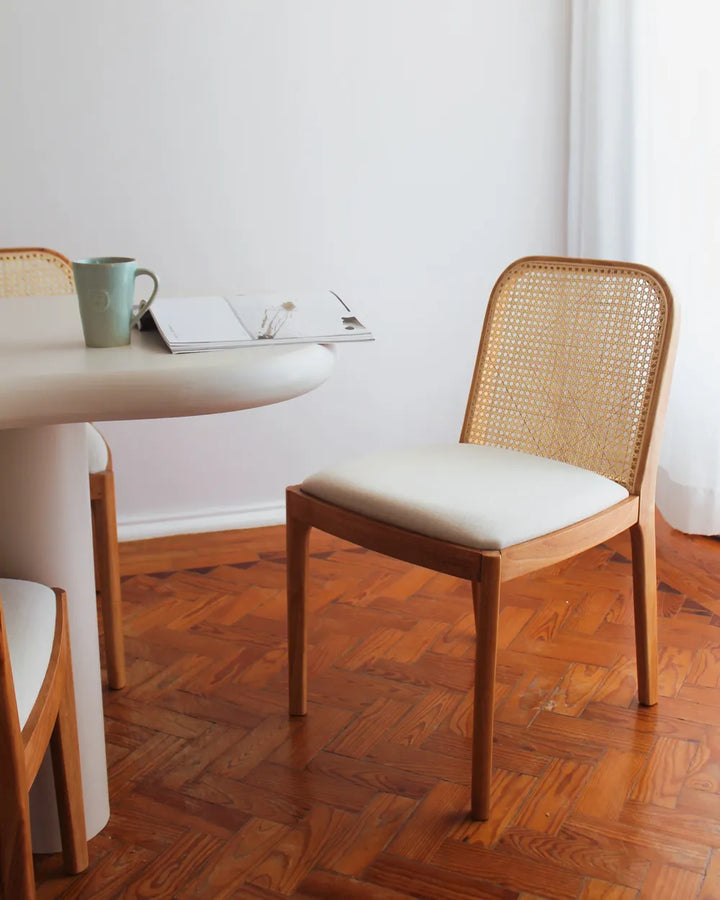 Set of 2 Dining Chairs Fabric Light Brown/ Beige Deena
