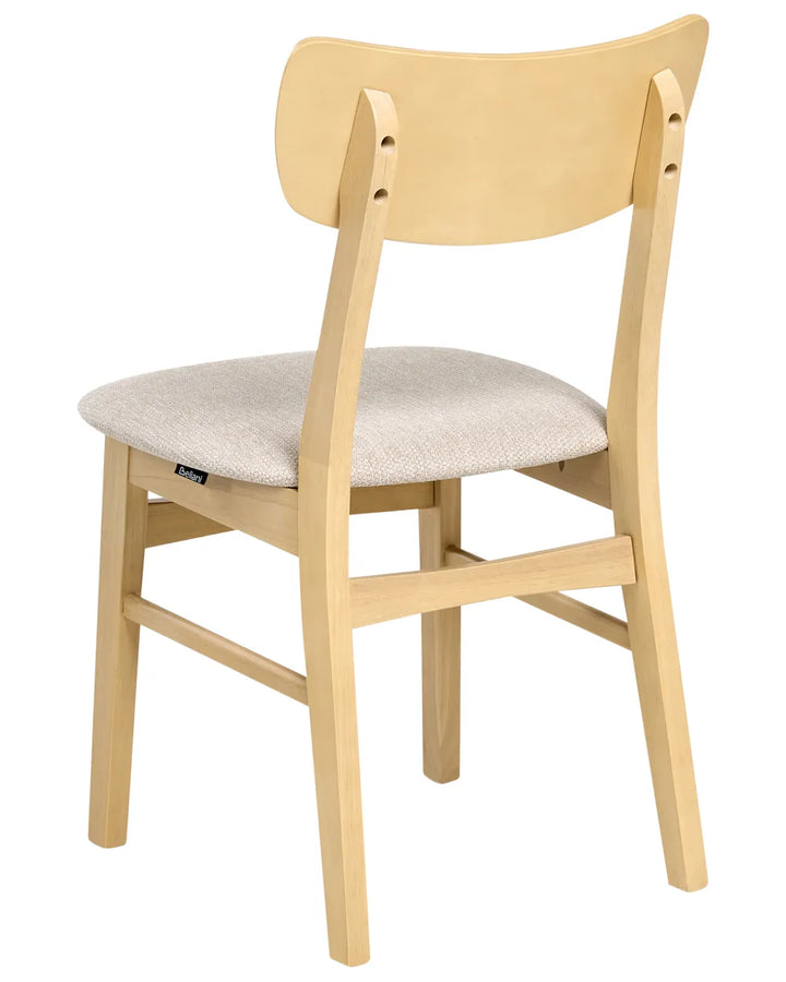 Set of 2 Dining Chairs Wood Light Brown/ Beige Vanessa