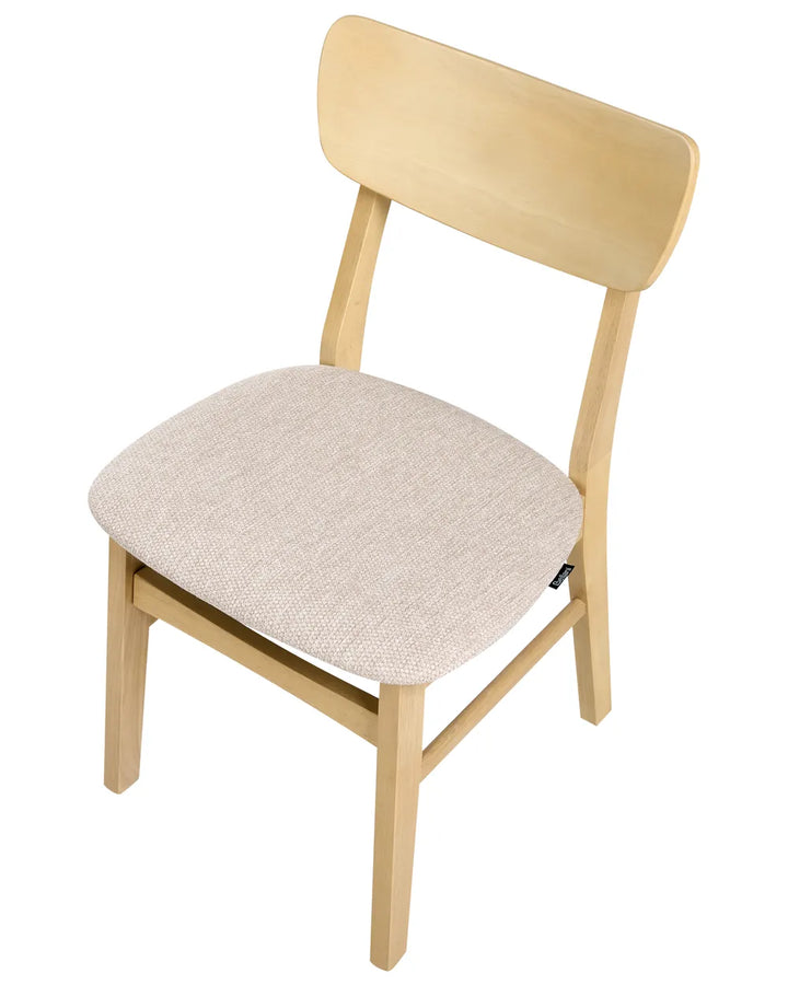 Set of 2 Dining Chairs Wood Light Brown/ Beige Vanessa