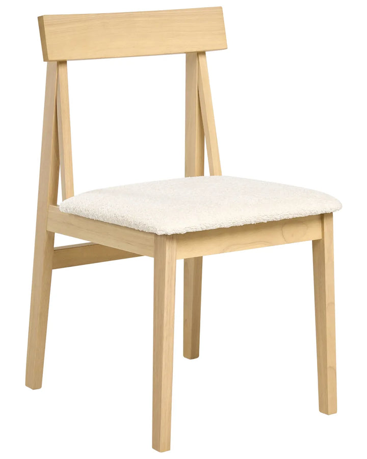 Set of 2 Dining Chairs Wood Light Brown/ Beige Amelia