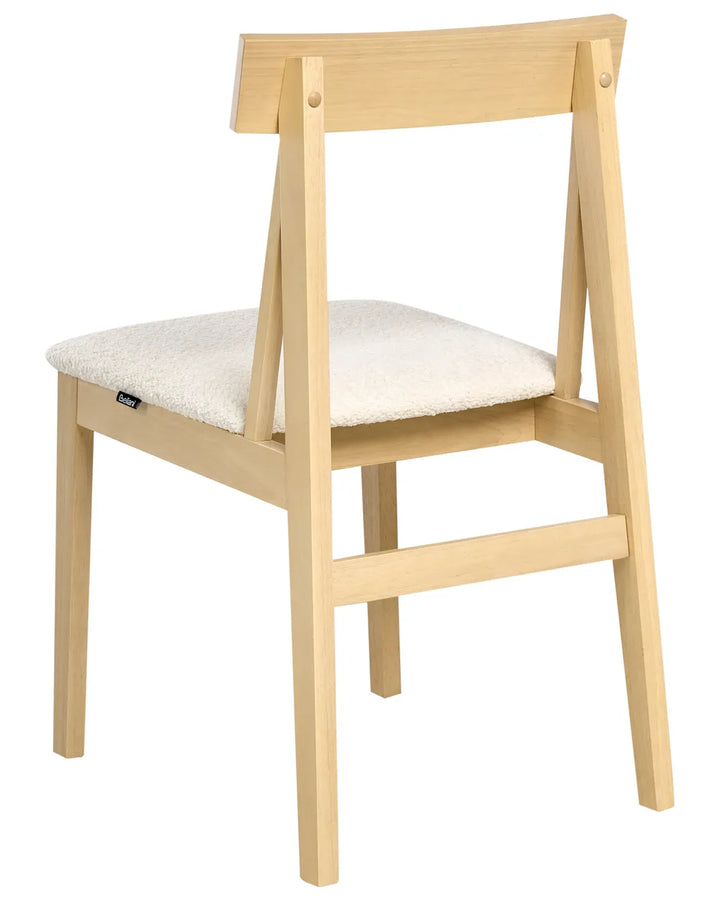 Set of 2 Dining Chairs Wood Light Brown/ Beige Amelia