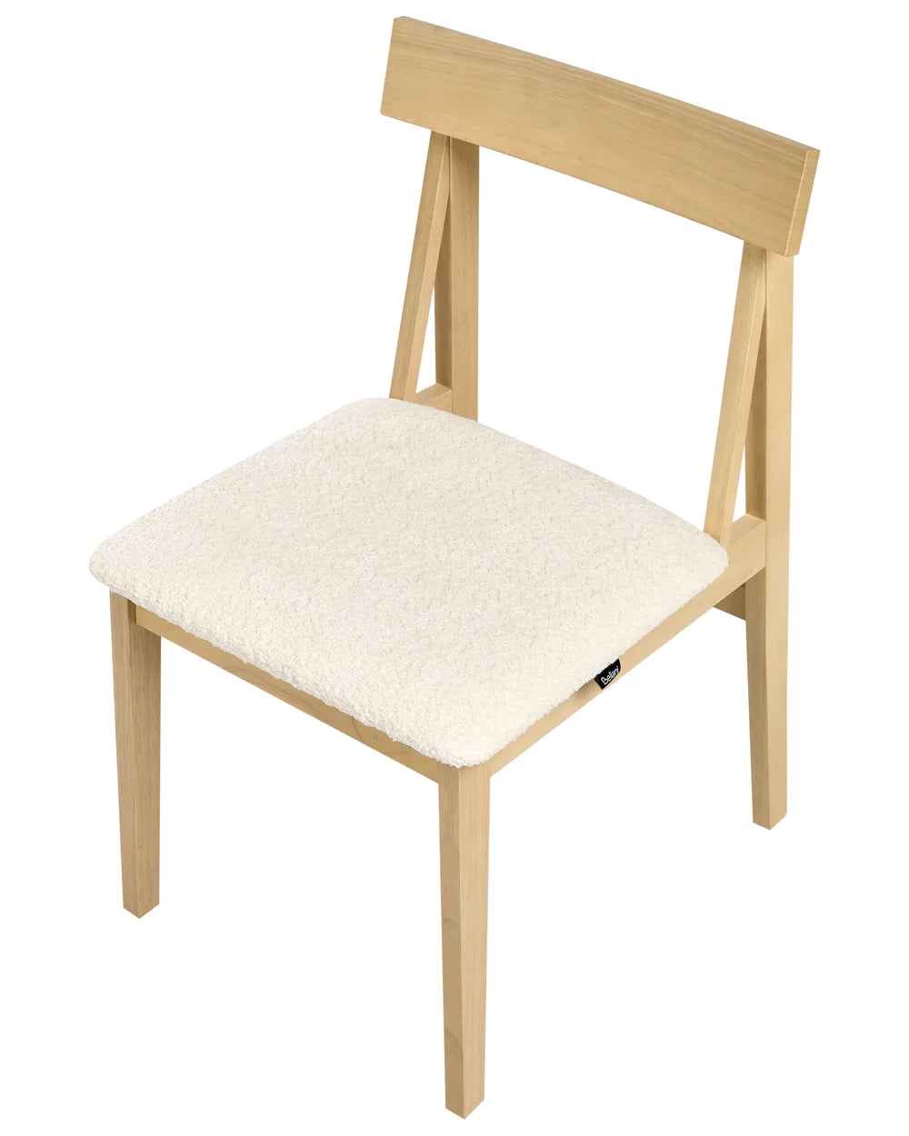 Set of 2 Dining Chairs Wood Light Brown/ Beige Amelia