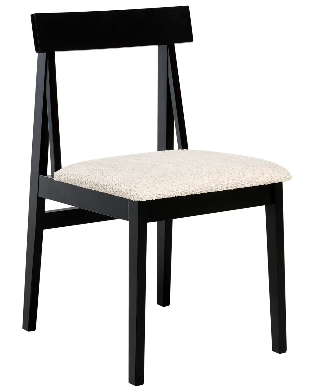 Set of 2 Dining Chairs Wood Black/ Beige Amelia
