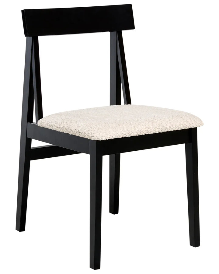 Set of 2 Dining Chairs Wood Black/ Beige Amelia