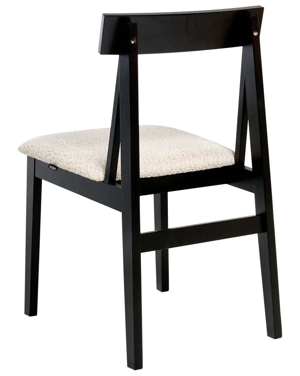 Set of 2 Dining Chairs Wood Black/ Beige Amelia