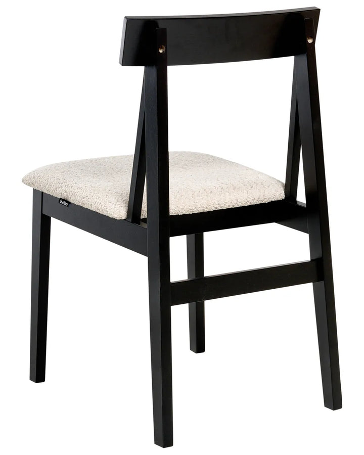 Set of 2 Dining Chairs Wood Black/ Beige Amelia