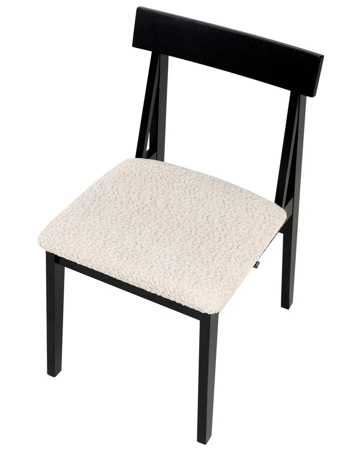 Set of 2 Dining Chairs Wood Black/ Beige Amelia