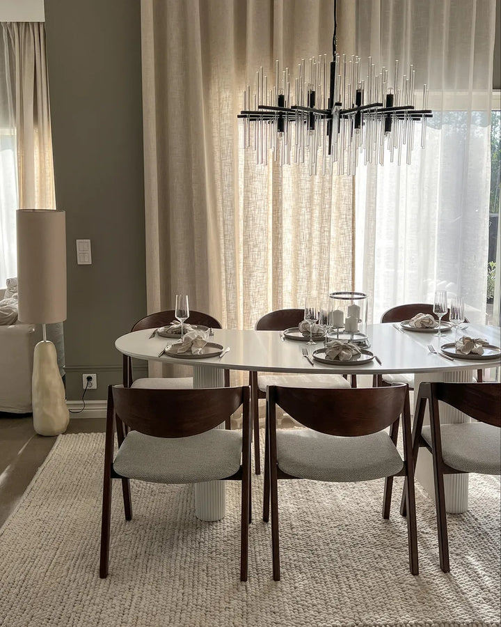 Set of 2 Dining Chairs Wood Light Grey Bill