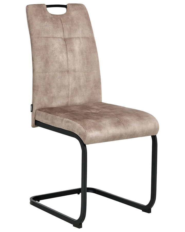 Set of 4 Dining Chairs Fabric Taupe Perry