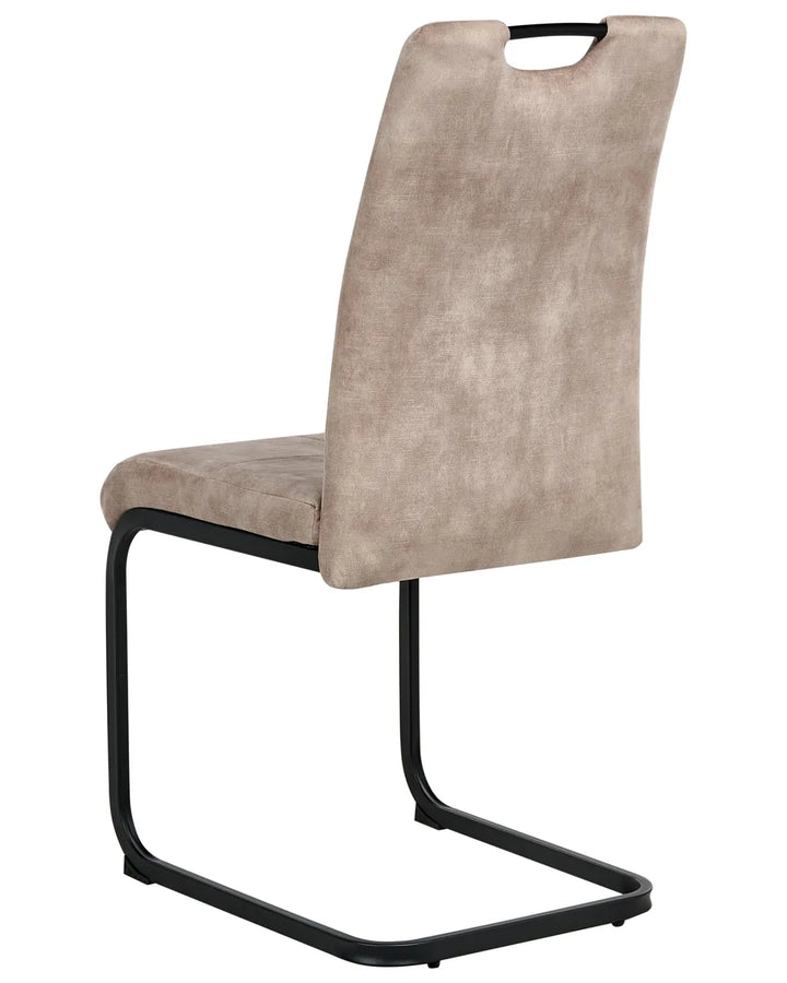 Set of 4 Dining Chairs Fabric Taupe Perry