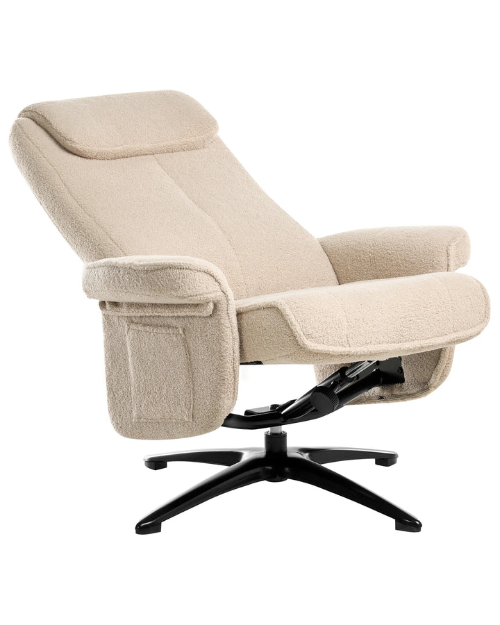 Recliner Chair Boucle Beige Riebe