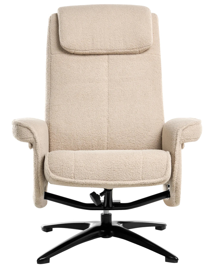 Recliner Chair Boucle Beige Riebe