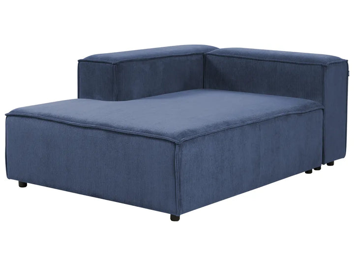 Right-Hand Chaise Lounge Corduroy Dark Blue Oakham