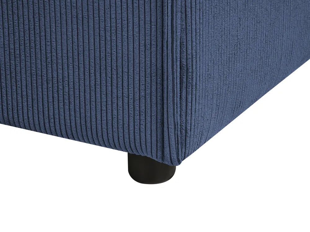 Right-Hand Chaise Lounge Corduroy Dark Blue Oakham