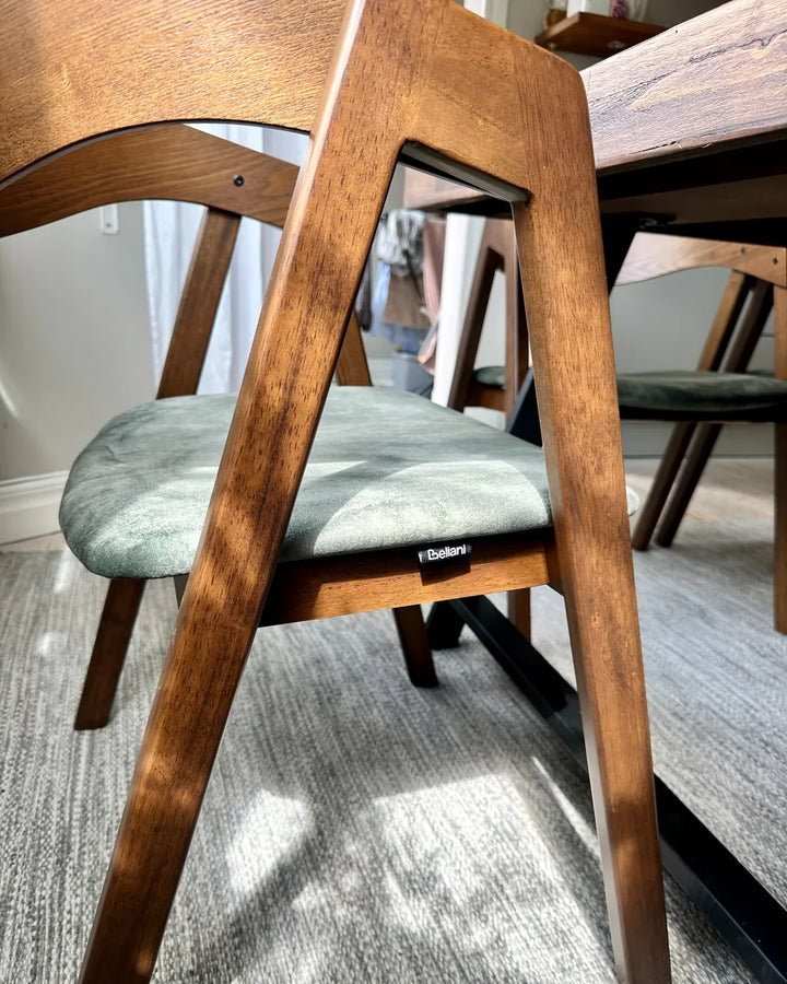 Set of 2 Dining Chairs Wood Dark Green Bill