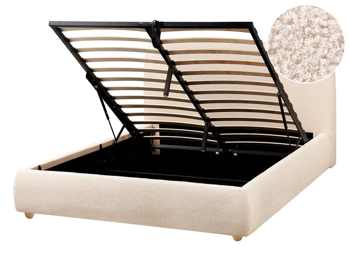 Ottoman Bed Fabric 140 x 200 cm (EU Double) Light Beige Luke
