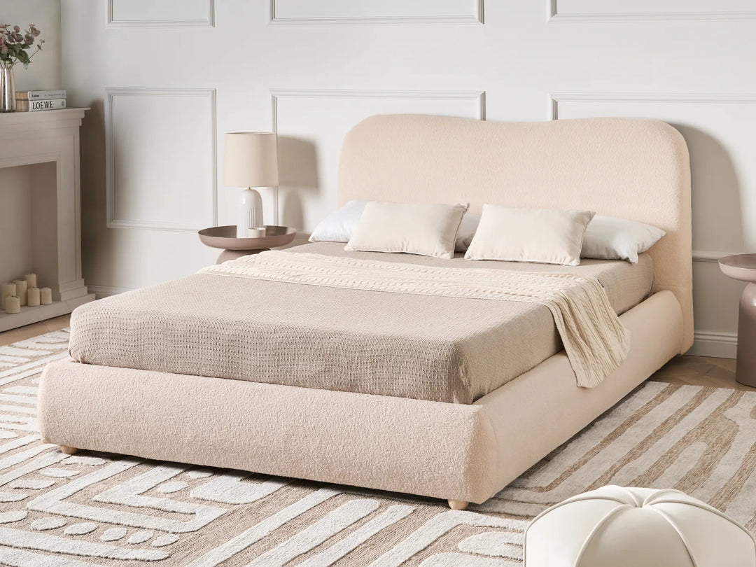 Ottoman Bed Fabric 140 x 200 cm (EU Double) Light Beige Luke