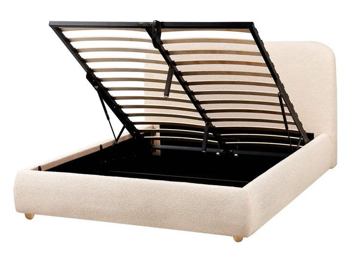 Ottoman Bed Fabric 140 x 200 cm (EU Double) Light Beige Luke