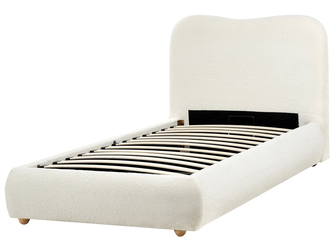 Ottoman Bed Boucle  90 x 200 cm (EU Single) Off-White Kyara
