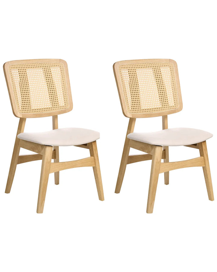 Set of 2 Dining Chairs Wood Light Brown Cecelia