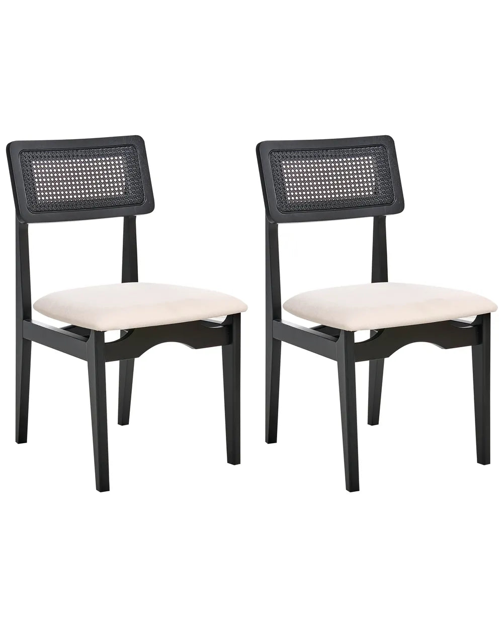 Set of 2 Dining Chairs Wood Black Claire