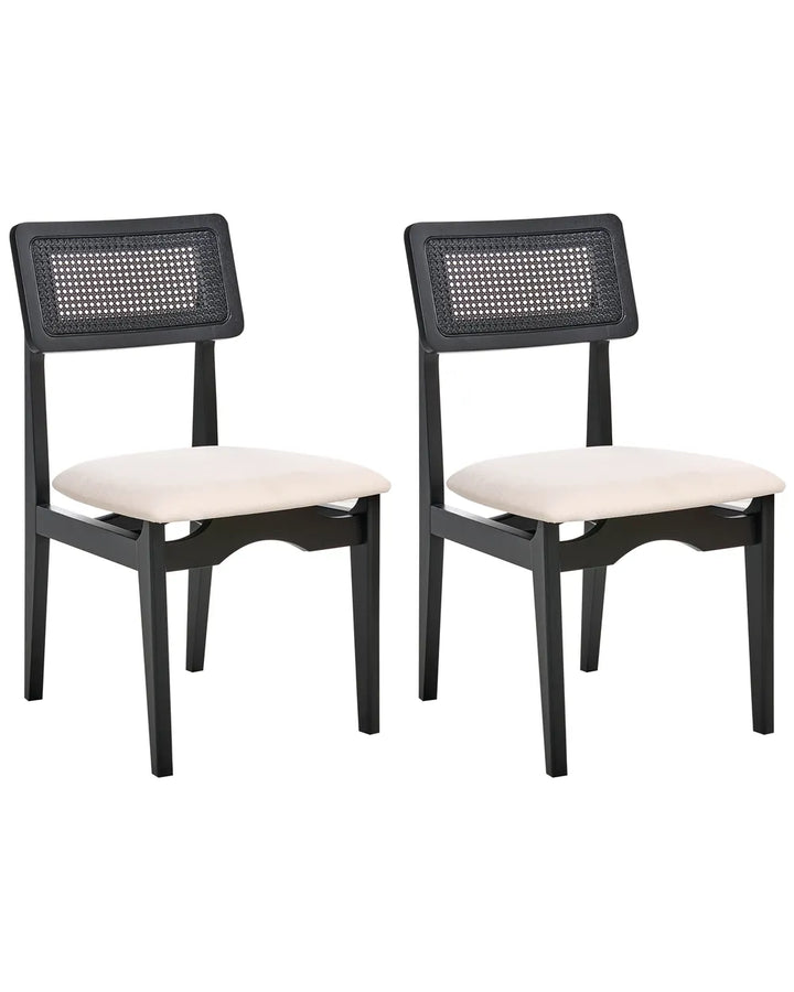 Set of 2 Dining Chairs Wood Black Claire