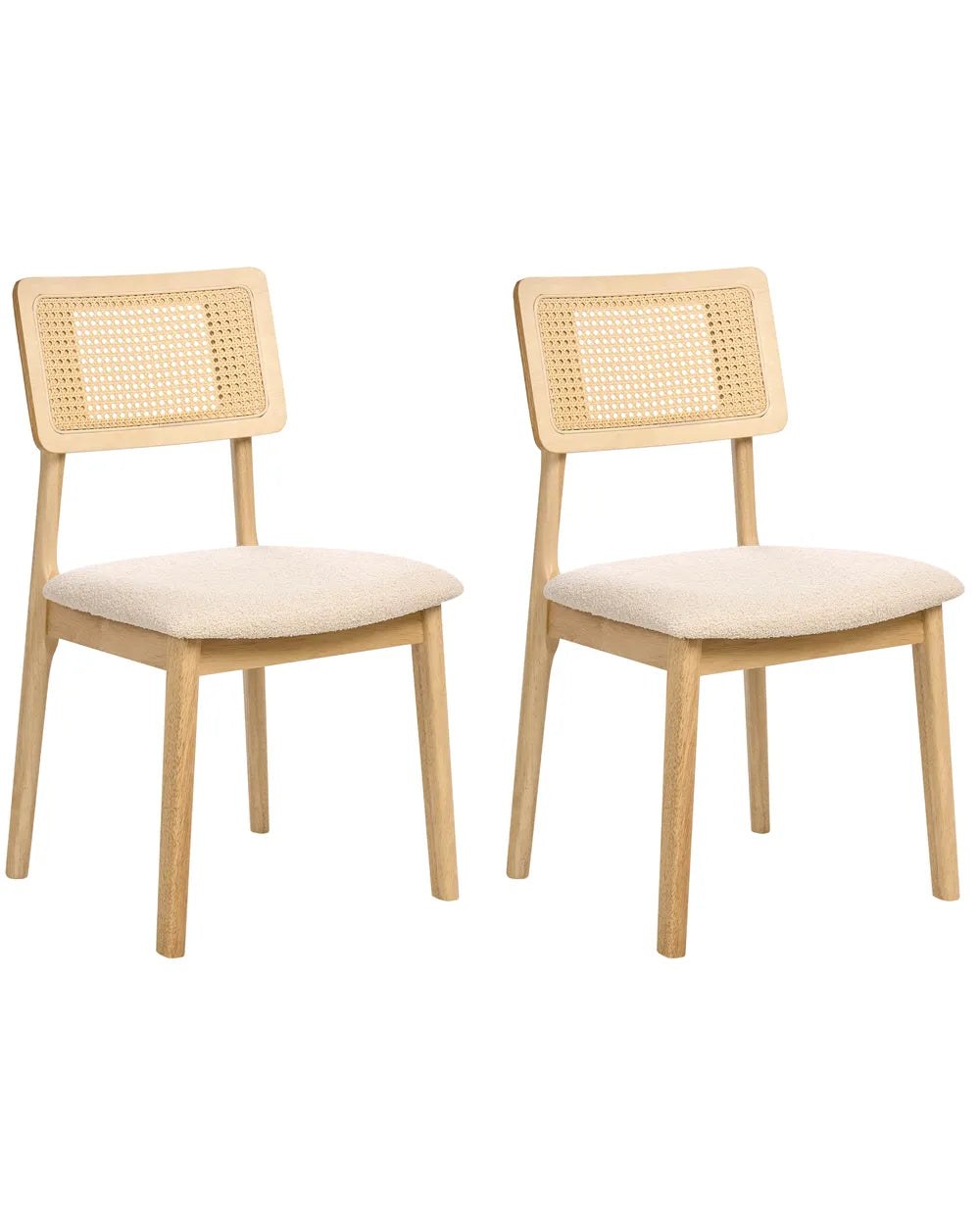 Set of 2 Dining Chairs Wood Light Brown Olive