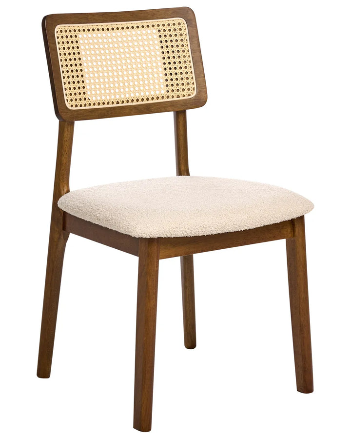 Set of 2 Dining Chairs Wood Brown Olive