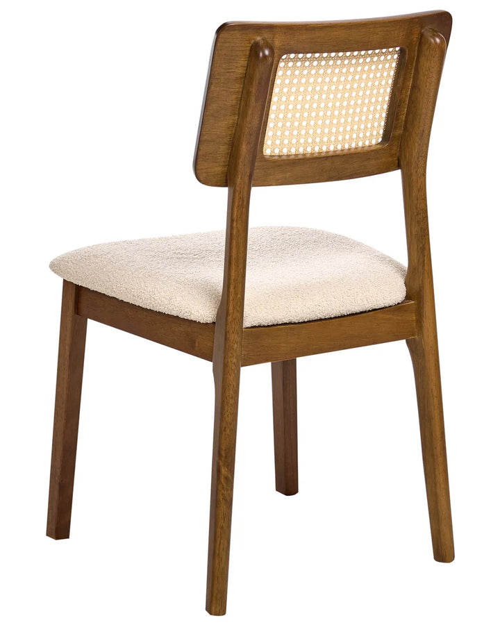Set of 2 Dining Chairs Wood Brown Olive