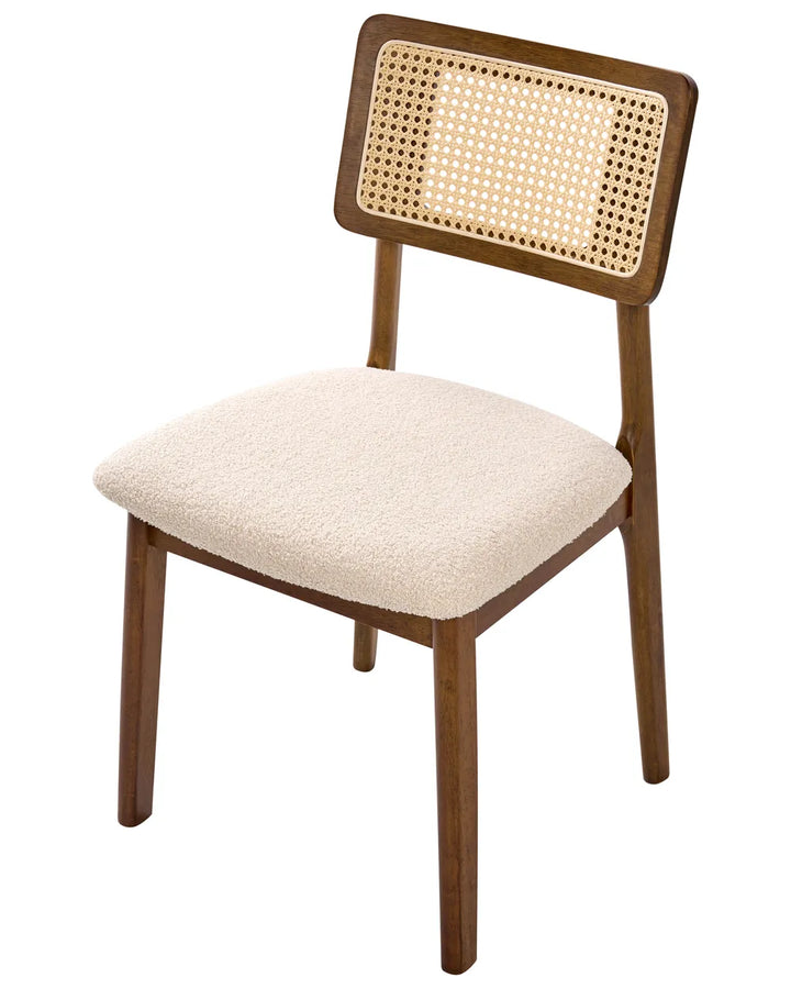 Set of 2 Dining Chairs Wood Brown Olive
