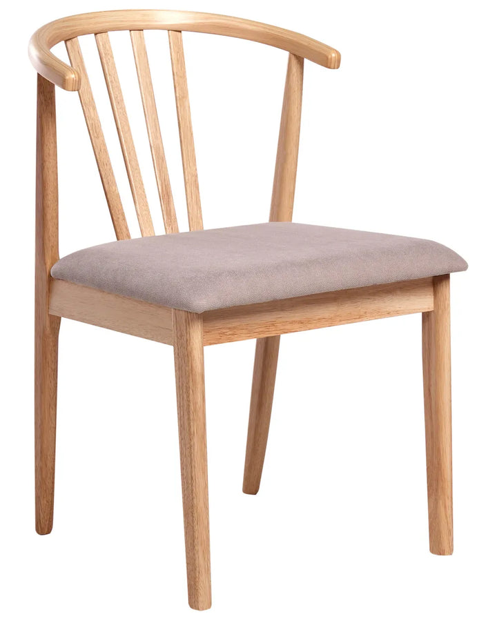 Set of 2 Dining Chairs Wood Light Brown/ Taupe Denise