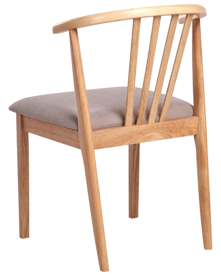 Set of 2 Dining Chairs Wood Light Brown/ Taupe Denise