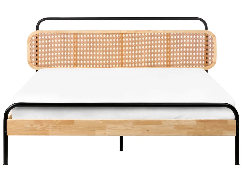 Bed Rattan 180 x 200 cm (EU Super King) Light Brown Leila