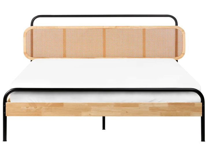 Bed Rattan 180 x 200 cm (EU Super King) Light Brown Leila