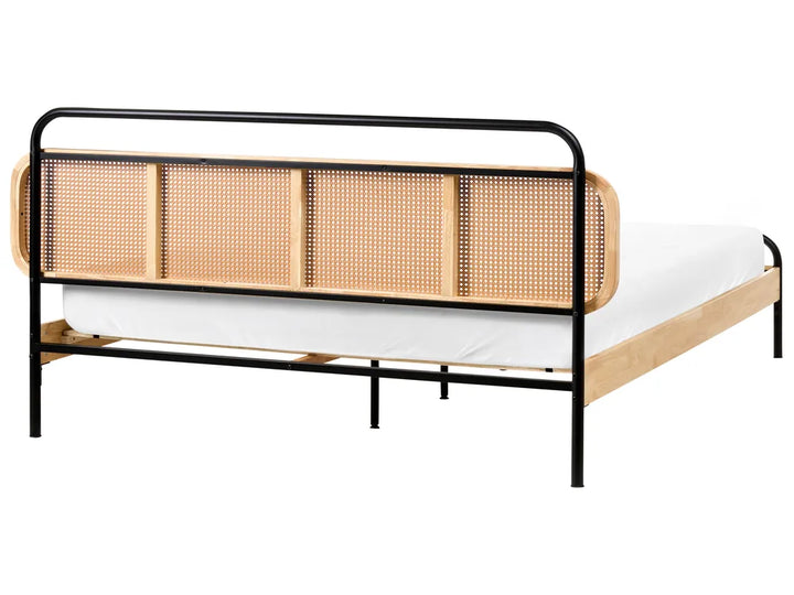 Bed Rattan 180 x 200 cm (EU Super King) Light Brown Leila