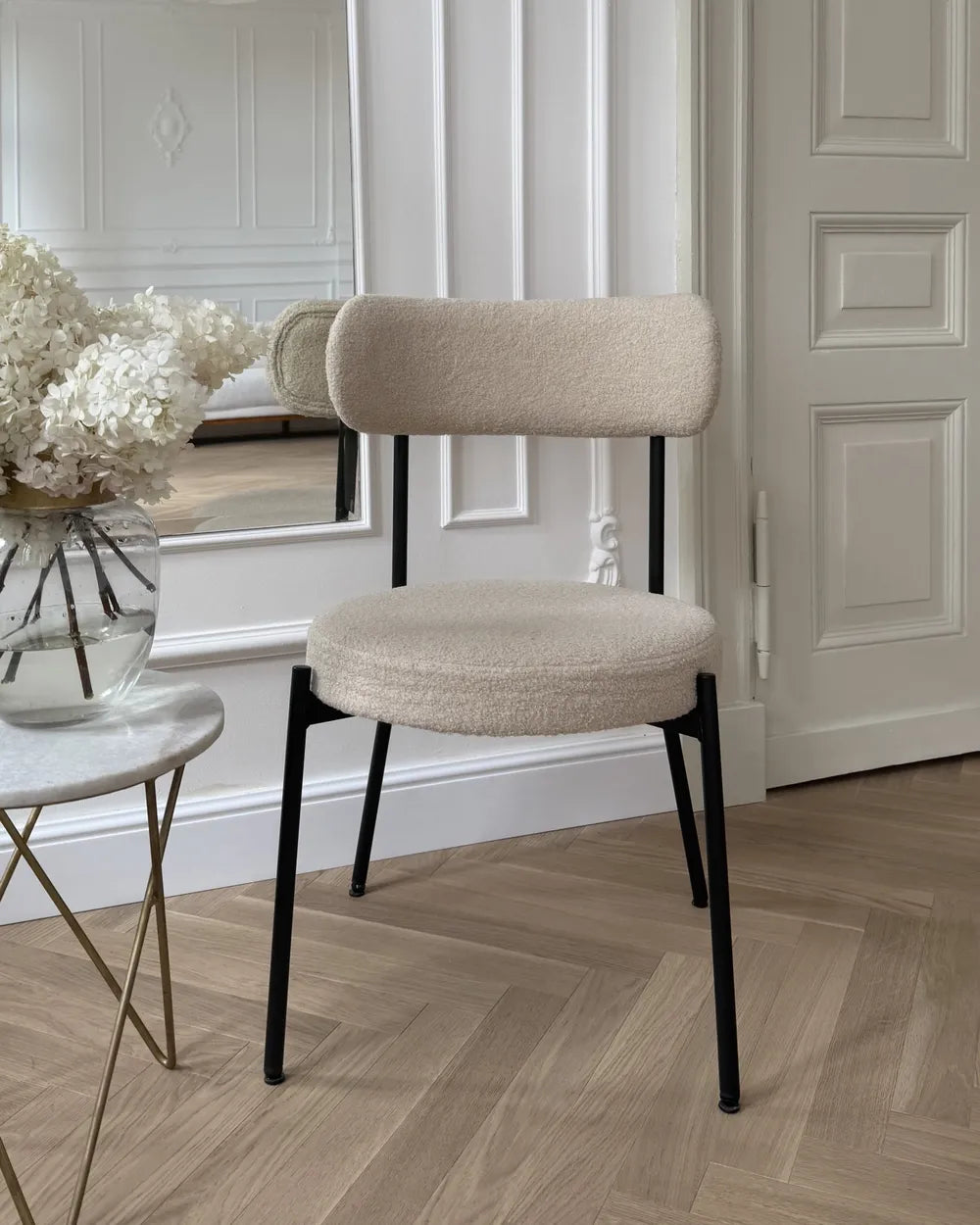 Set of 2 Dining Chairs Boucle Light Beige Rain