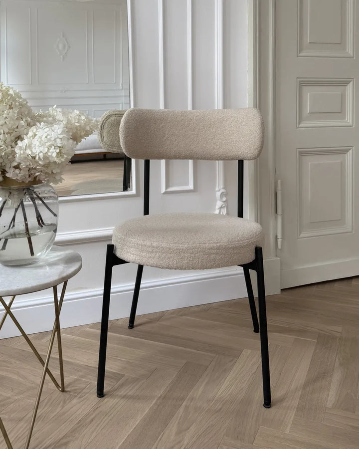 Set of 2 Dining Chairs Boucle Light Beige Rain