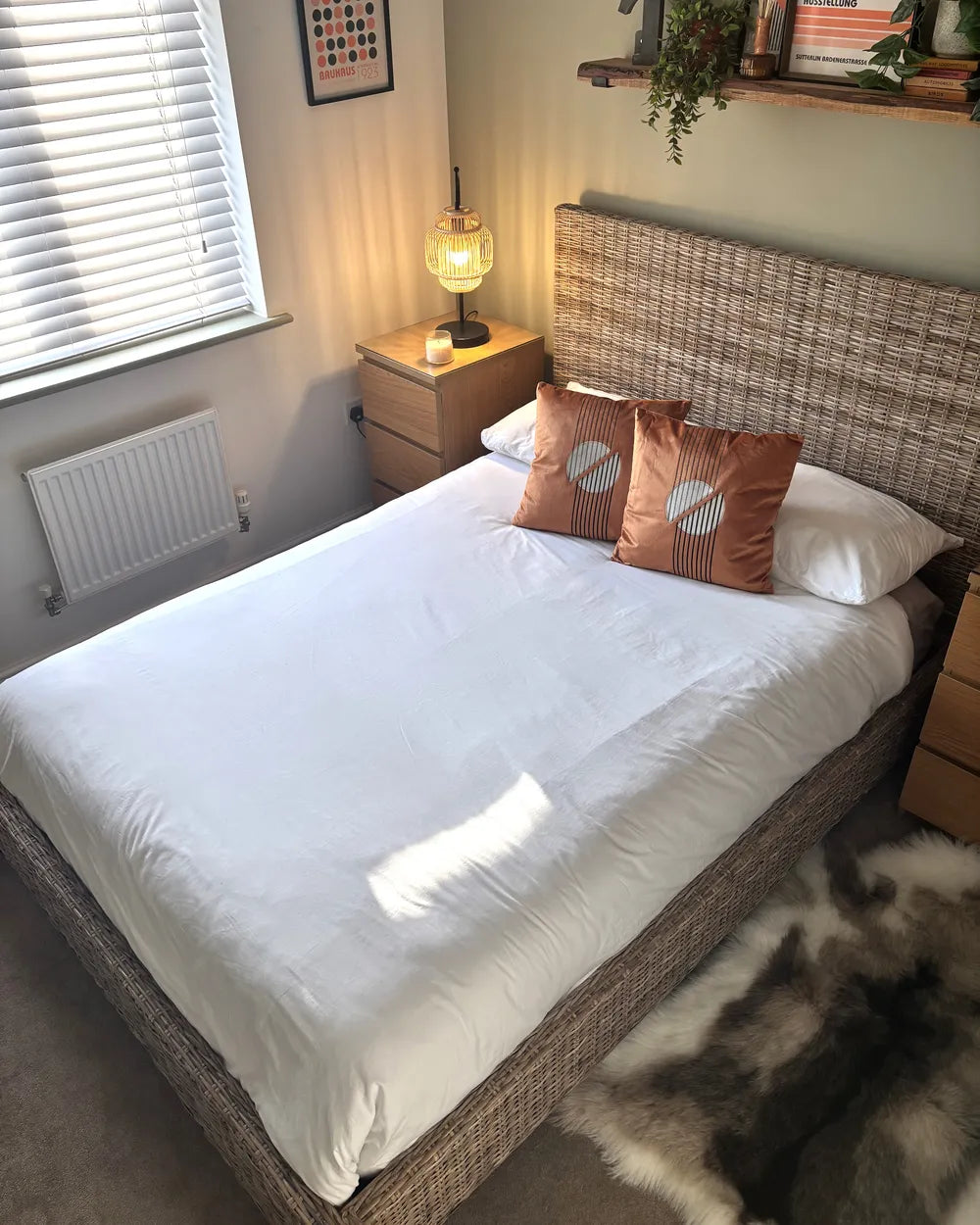 Bed Rattan 140 x 200 cm (EU Double) Natural Dolly