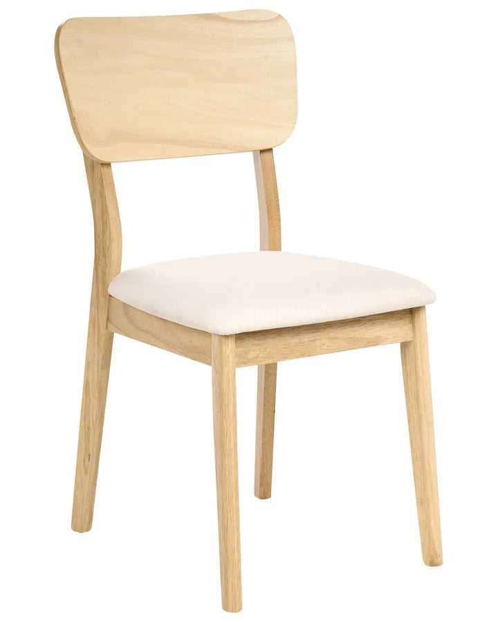 Set of 2 Dining Chairs Wood Light Brown/ Beige Chace