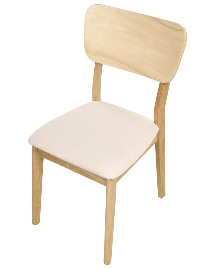 Set of 2 Dining Chairs Wood Light Brown/ Beige Chace