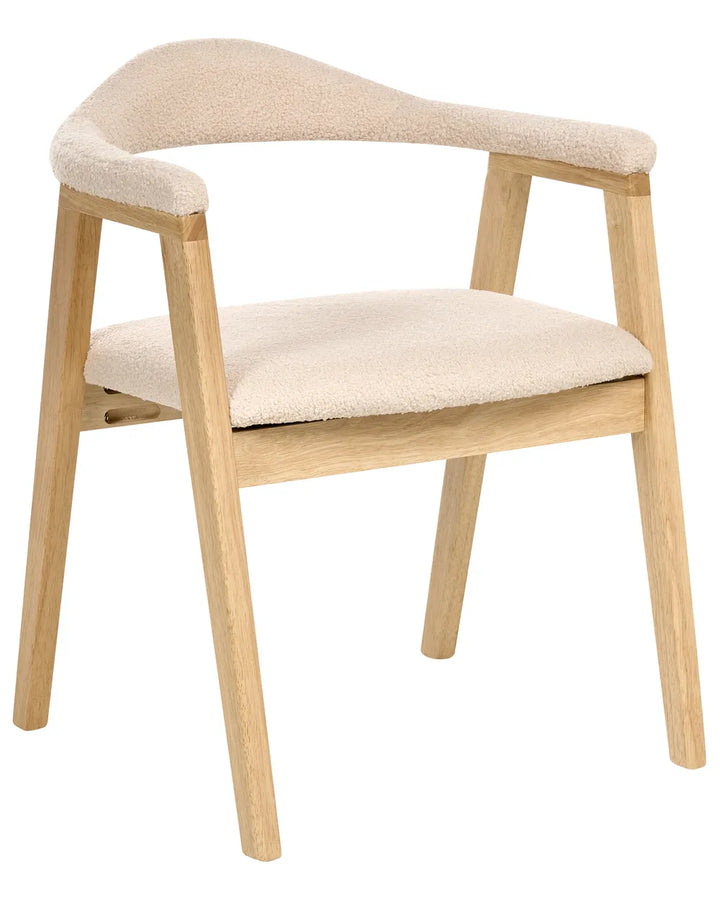 Set of 2 Dining Chairs Wood Light Brown Tippy