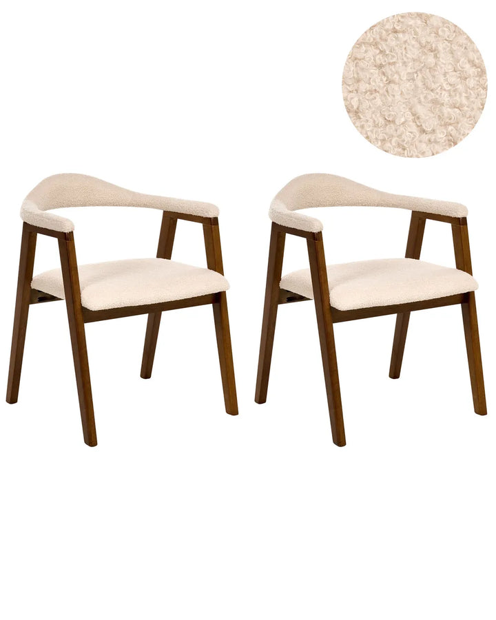 Set of 2 Dining Chairs Wood Dark Brown Tippy